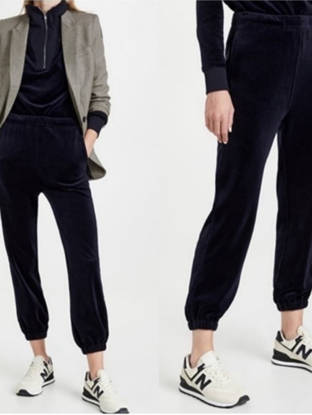 Nili Lotan Lyvia Rich Velour Joggers Size XS Dark Navy blue